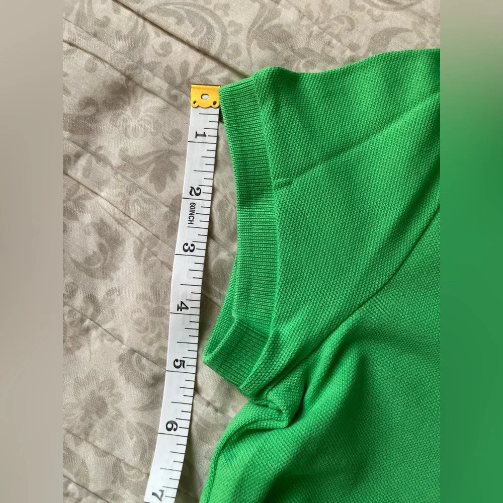 Ralph Lauren Kids Girls Size XL(16) Bright Green Polo Shirt with Pink Pony Logo